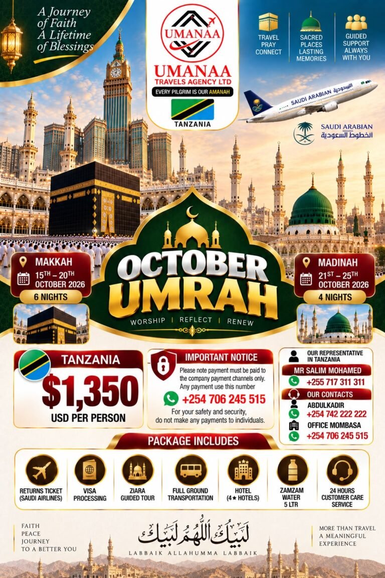 october umrah package tanzania
